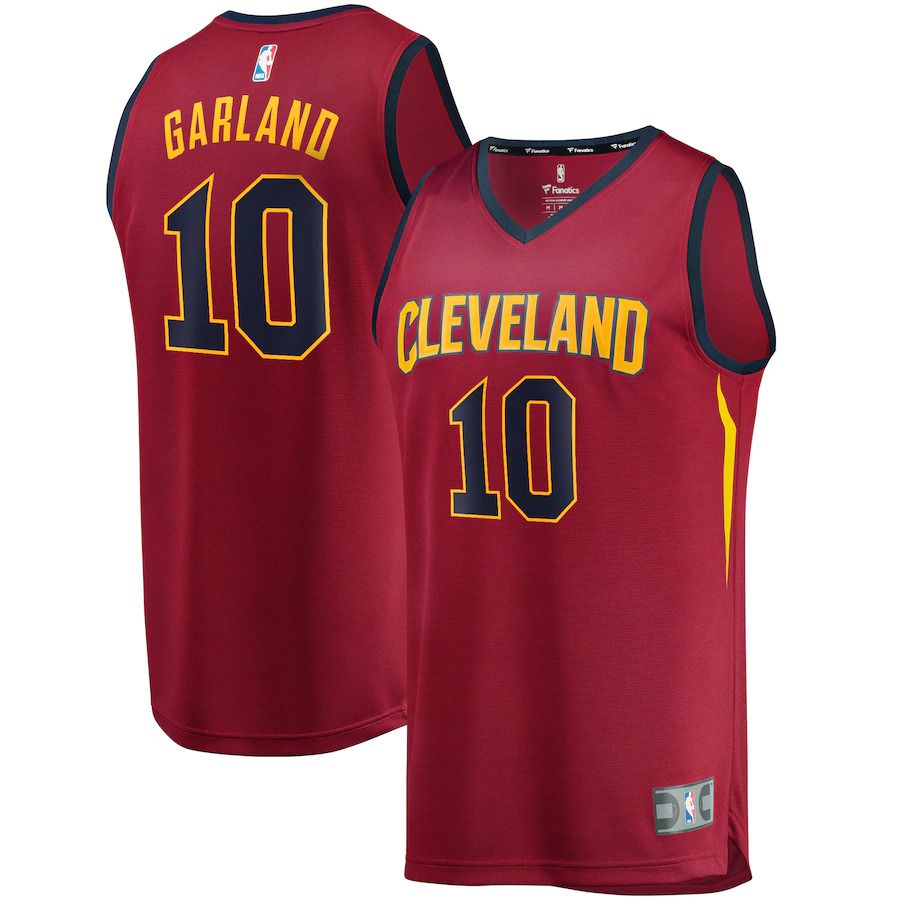 Men Cleveland Cavaliers #10 Darius Garland Fanatics Branded Wine Fast Break Replica NBA Jersey->customized nba jersey->Custom Jersey